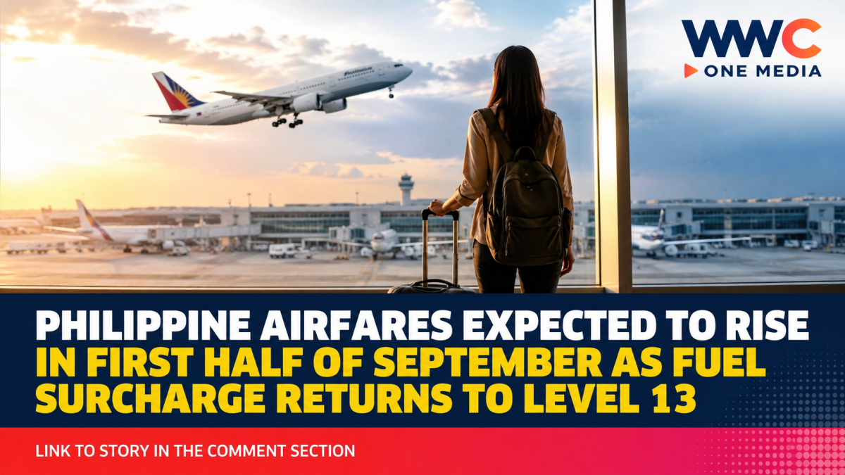 Philippine Airfares Expected to Rise in First Half of September as Fuel Surcharge Returns to Level 13