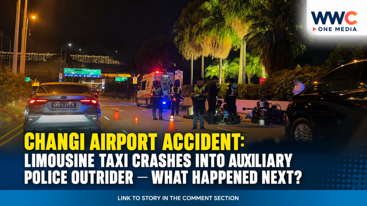 CHANGI AIRPORT ACCIDENT: Limousine Taxi Crashes Into Auxiliary Police Outrider — What Happened Next?