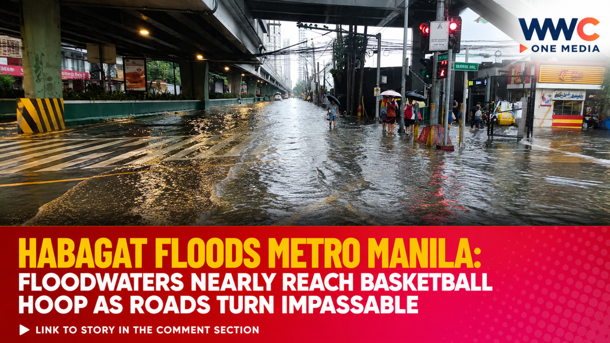 HABAGAT FLOODS METRO MANILA: Floodwaters Nearly Reach Basketball Hoop as Roads Turn Impassable
