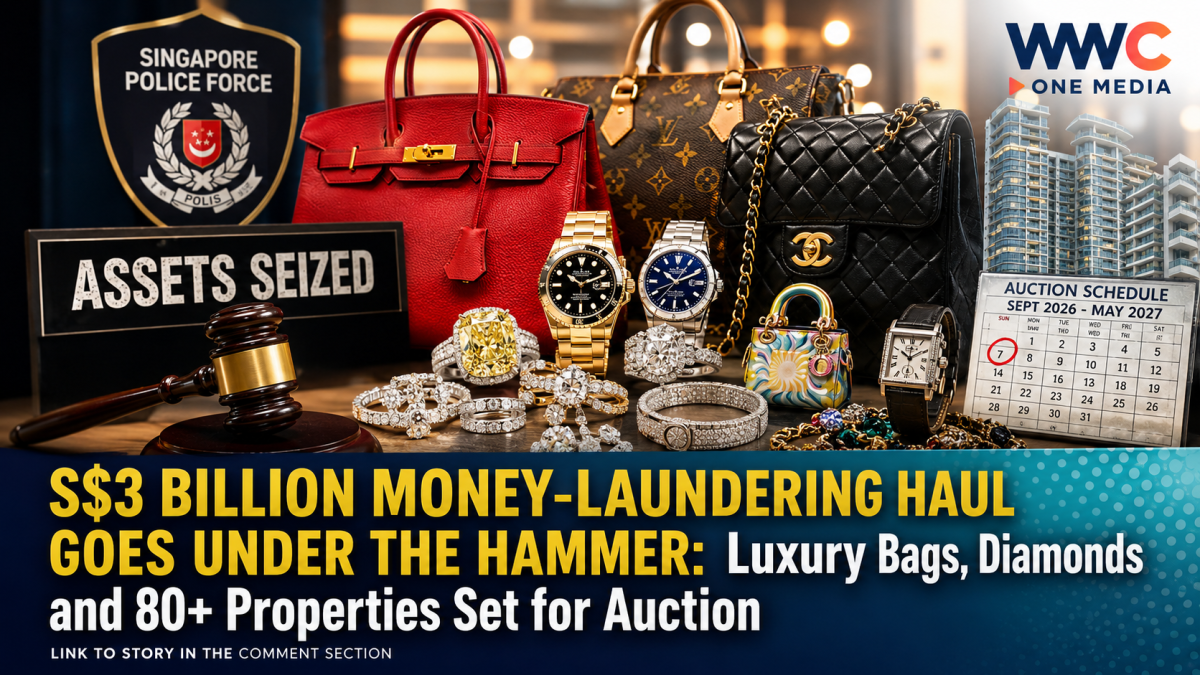 S$3 BILLION MONEY-LAUNDERING HAUL GOES UNDER THE HAMMER: Luxury Bags, Diamonds and 80+ Properties Set for Auction