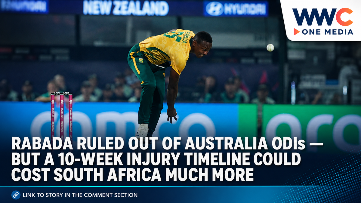 Rabada Ruled Out of Australia ODIs — But a 10-Week Injury Timeline Could Cost South Africa Much More