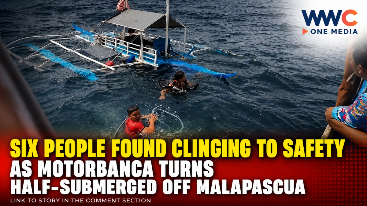 Six People Found Clinging to Safety as Motorbanca Turns Half-Submerged Off Malapascua