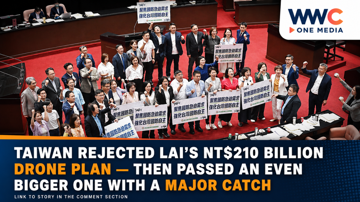 Taiwan Rejected Lai’s NT$210 Billion Drone Plan — Then Passed an Even Bigger One With a Major Catch