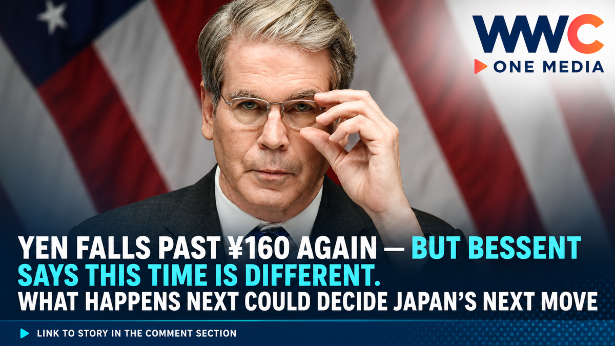 Yen Falls Past ¥160 Again — But Bessent Says This Time Is Different. What Happens Next Could Decide Japan’s Next Move