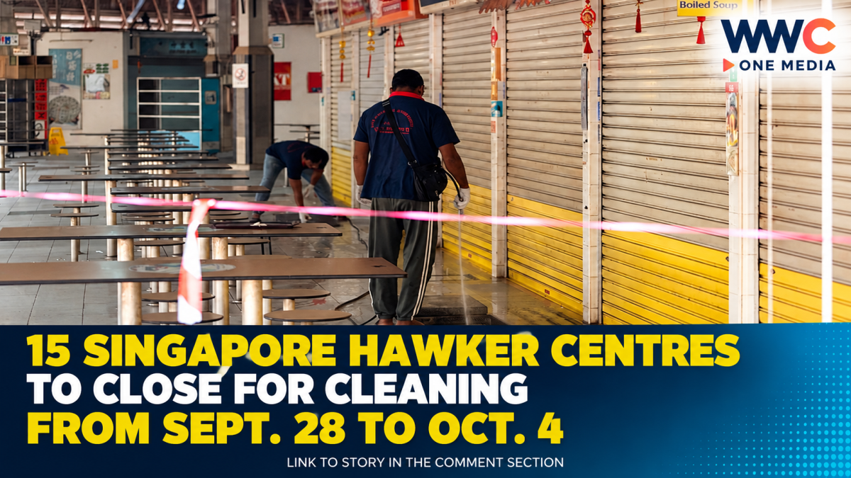 15 Singapore Hawker Centres to Close for Cleaning From Sept. 28 to Oct. 4