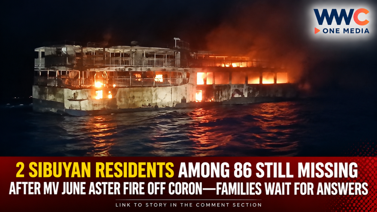 2 Sibuyan Residents Among 86 Still Missing After MV June Aster Fire Off Coron—Families Wait for Answers
