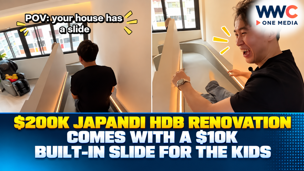 $200K Japandi HDB Renovation Comes With a $10K Built-In Slide for the Kids