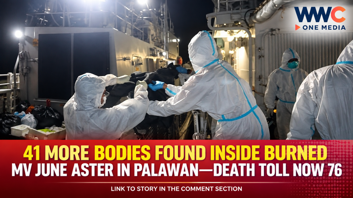 41 More Bodies Found Inside Burned MV June Aster in Palawan—Death Toll Now 76
