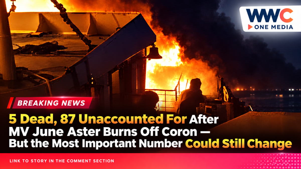 5 Dead, 87 Unaccounted For After MV June Aster Burns Off Coron — But the Most Important Number Could Still Change