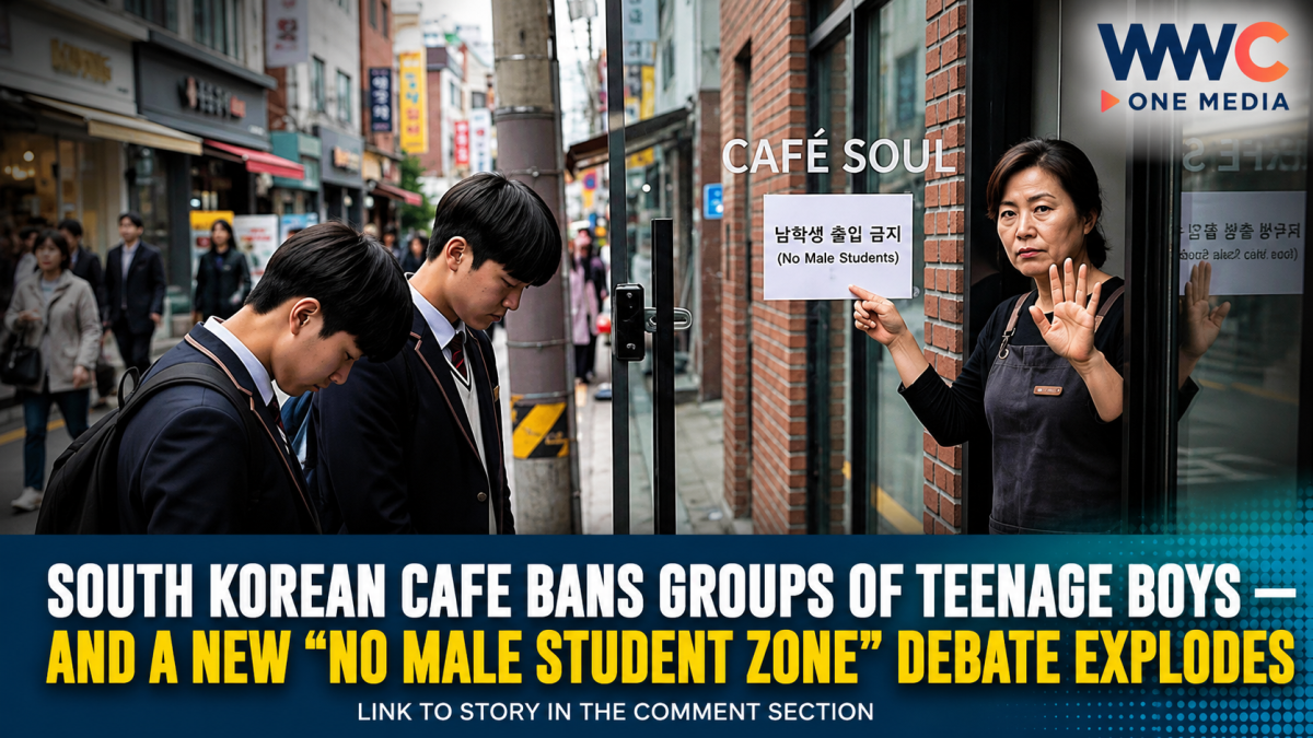 SOUTH KOREAN CAFE BANS GROUPS OF TEENAGE BOYS — AND A NEW “NO MALE STUDENT ZONE” DEBATE EXPLODES