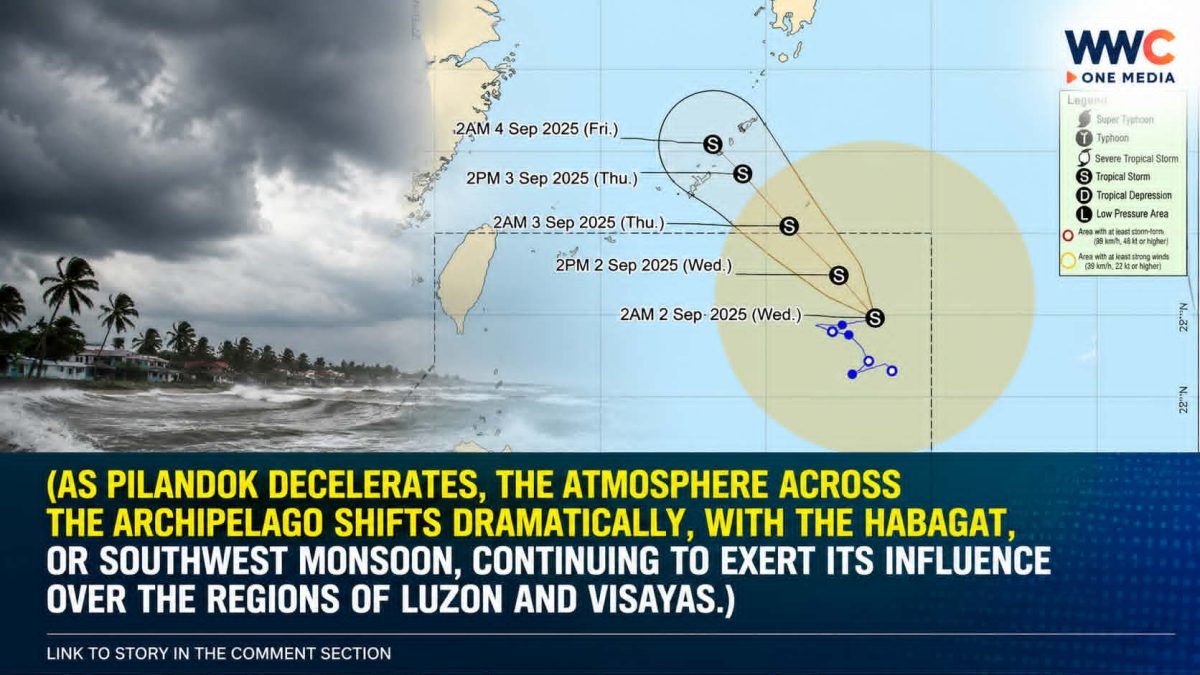 PILANDOK DECELERATES, THE ATMOSPHERE ACROSS THE ARCHIPELAGO SHIFTS DRAMATICALLY,WITH THE HABAGAT,OR SOUTHWEST MONSOON,CONTINUING TO EXERT ITS INFLUENCE OVER THE REGIONS OF LUZON AND VISAYAS