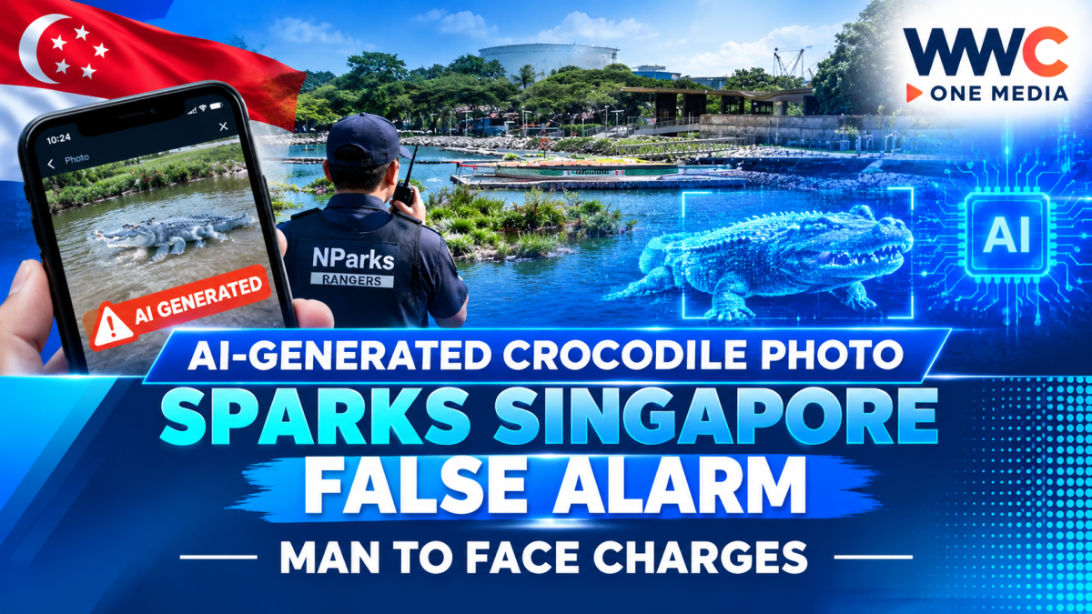 AI-Generated Crocodile Photo Sparks Singapore False Alarm — Man to Face Charges