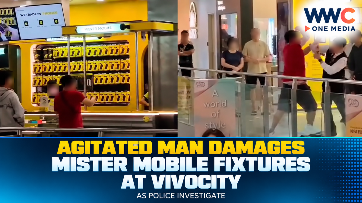 Agitated Man Damages Mister Mobile Fixtures at VivoCity as Police Investigate