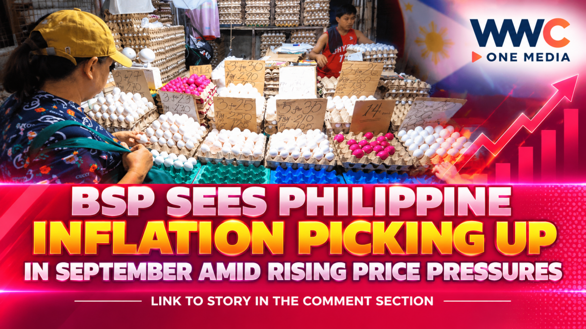 BSP Sees Philippine Inflation Picking Up in September Amid Rising Price Pressures