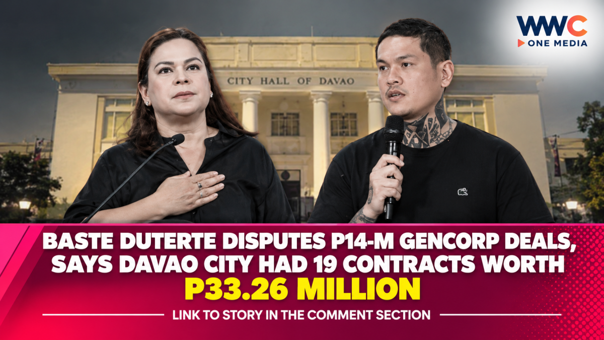 Baste Duterte Disputes P14-M GenCorp Deals, Says Davao City Had 19 Contracts Worth P33.26 Million