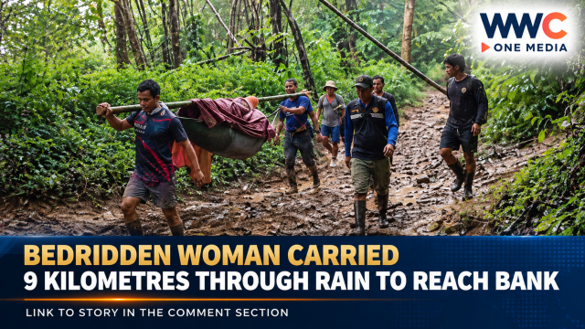 Bedridden Woman Carried 9 Kilometres Through Rain to Reach Bank