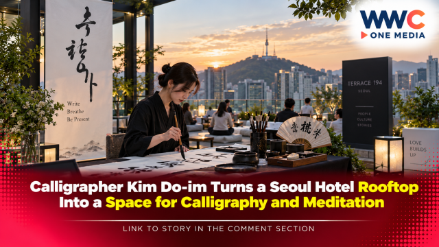 Calligrapher Kim Do-im Turns a Seoul Hotel Rooftop Into a Space for Calligraphy and Meditation
