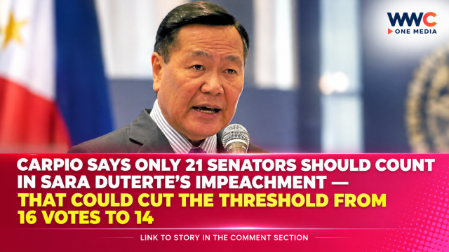 Carpio Says Only 21 Senators Should Count in Sara Duterte’s Impeachment — That Could Cut the Threshold From 16 Votes to 14