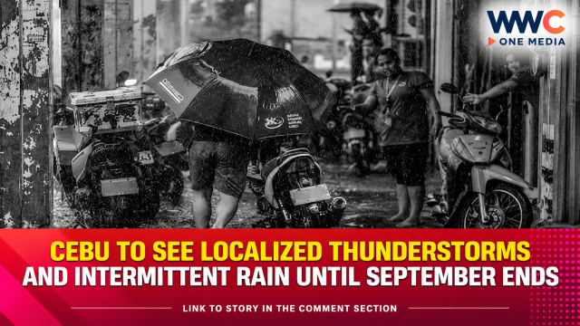 Cebu to See Localized Thunderstorms and Intermittent Rain Until September Ends