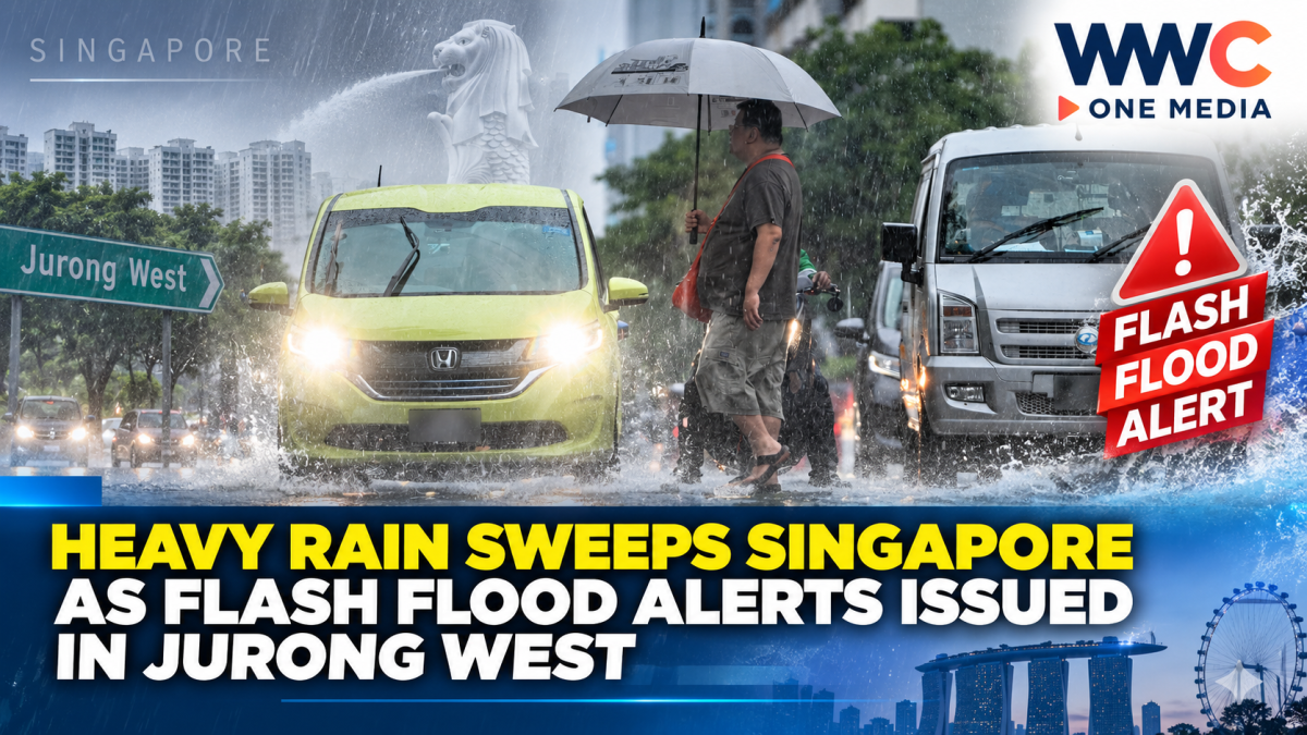 Heavy Rain Sweeps Singapore as Flash Flood Alerts Issued in Jurong West