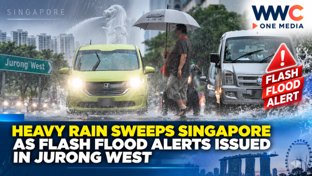 Heavy Rain Sweeps Singapore as Flash Flood Alerts Issued in Jurong West