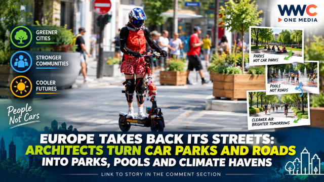 Europe Takes Back Its Streets: Architects Turn Car Parks and Roads Into Parks, Pools and Climate Havens