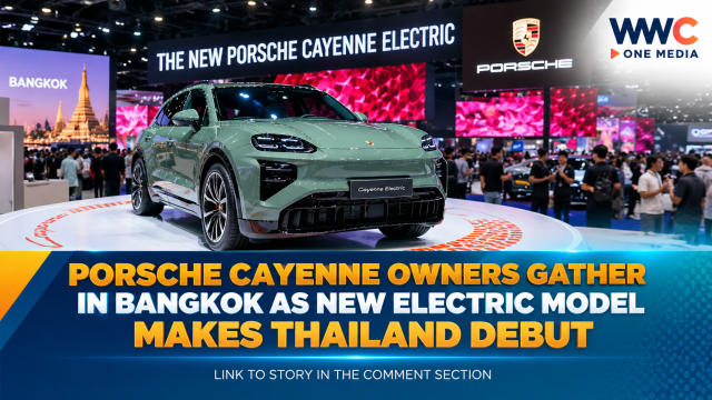 Porsche Cayenne Owners Gather in Bangkok as New Electric Model Makes Thailand Debut