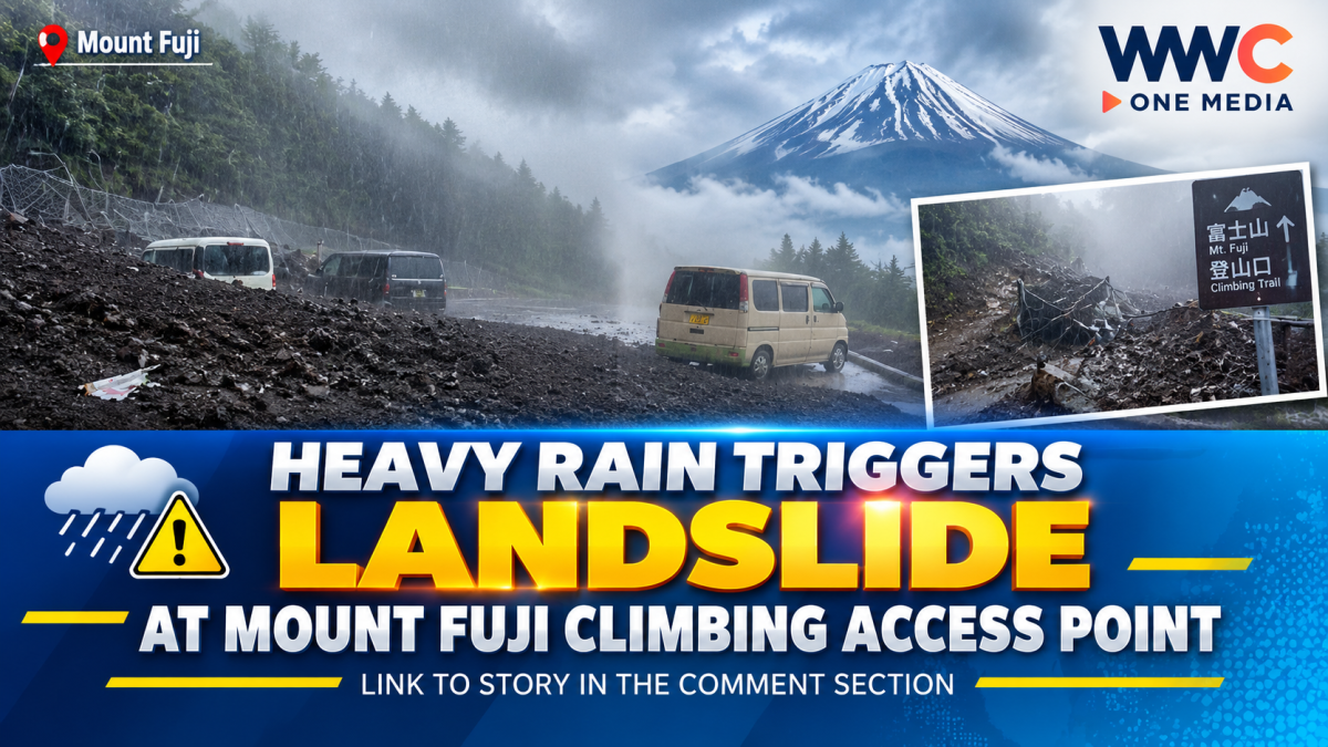 Heavy Rain Triggers Landslide at Mount Fuji Climbing Access Point