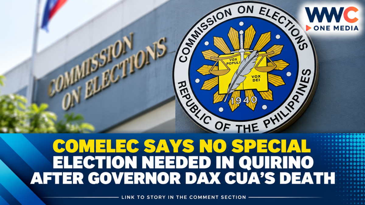Comelec Says No Special Election Needed in Quirino After Governor Dax Cua’s Death