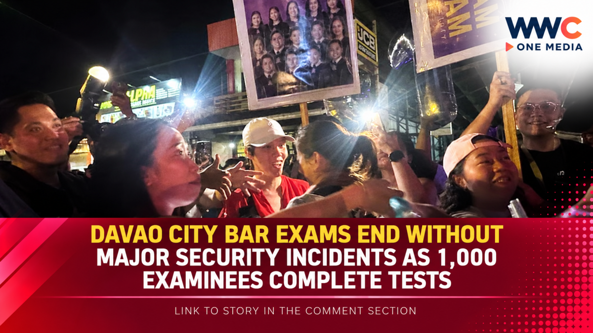 Davao City Bar Exams End Without Major Security Incidents as 1,000 Examinees Complete Tests