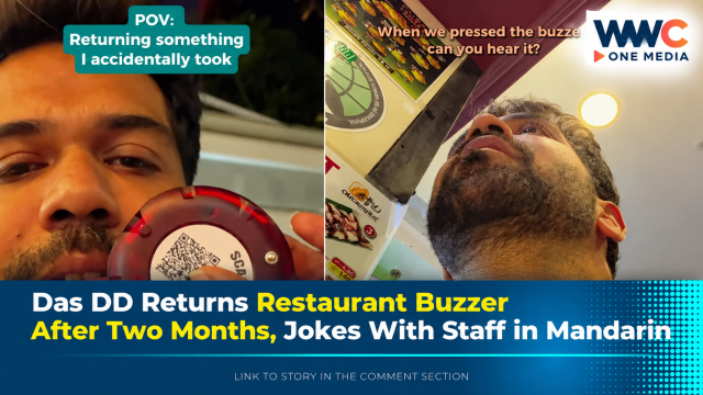 Das DD Returns Restaurant Buzzer After Two Months, Jokes With Staff in Mandarin