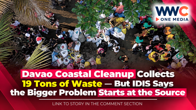 Davao Coastal Cleanup Collects 19 Tons of Waste — But IDIS Says the Bigger Problem Starts at the Source