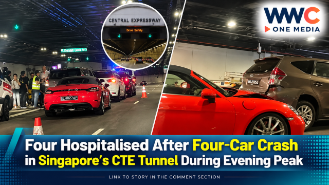 Four Hospitalised After Four-Car Crash in Singapore’s CTE Tunnel During Evening Peak