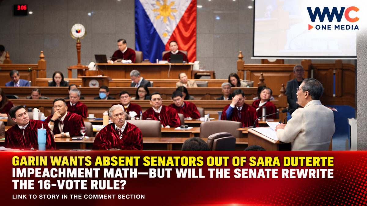 Garin Wants Absent Senators Out of Sara Duterte Impeachment Math—But Will the Senate Rewrite the 16-Vote Rule?