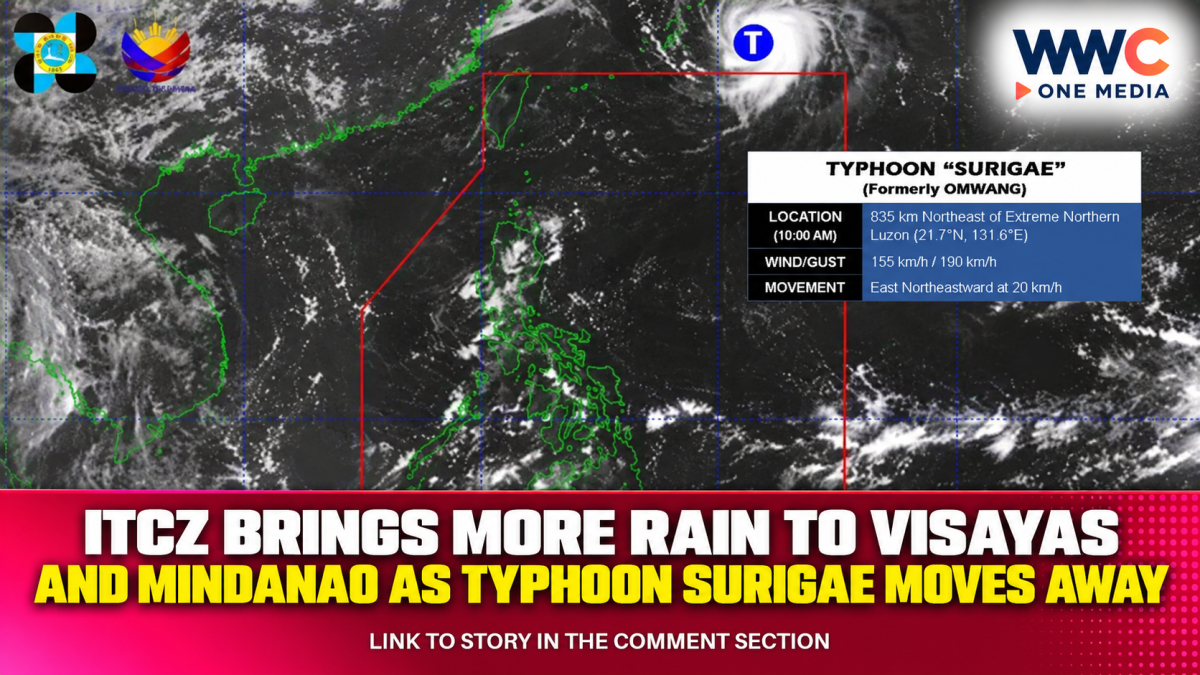 ITCZ Brings More Rain to Visayas and Mindanao as Typhoon Surigae Moves Away
