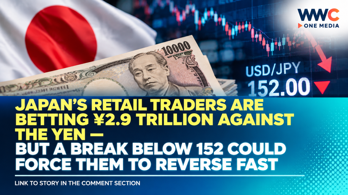 Japan’s Retail Traders Are Betting ¥2.9 Trillion Against the Yen — But a Break Below 152 Could Force Them to Reverse Fast