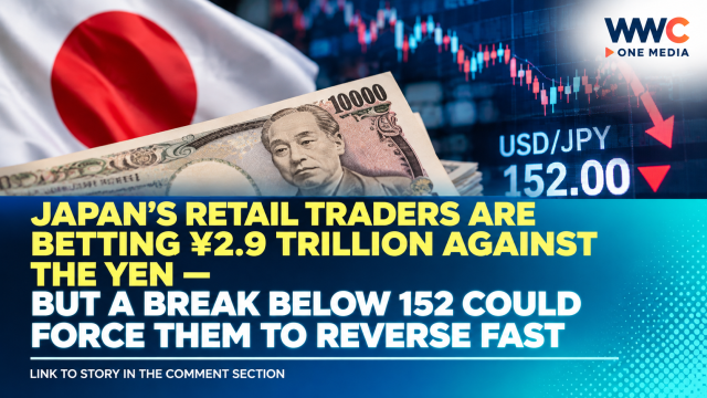 Japan’s Retail Traders Are Betting ¥2.9 Trillion Against the Yen — But a Break Below 152 Could Force Them to Reverse Fast