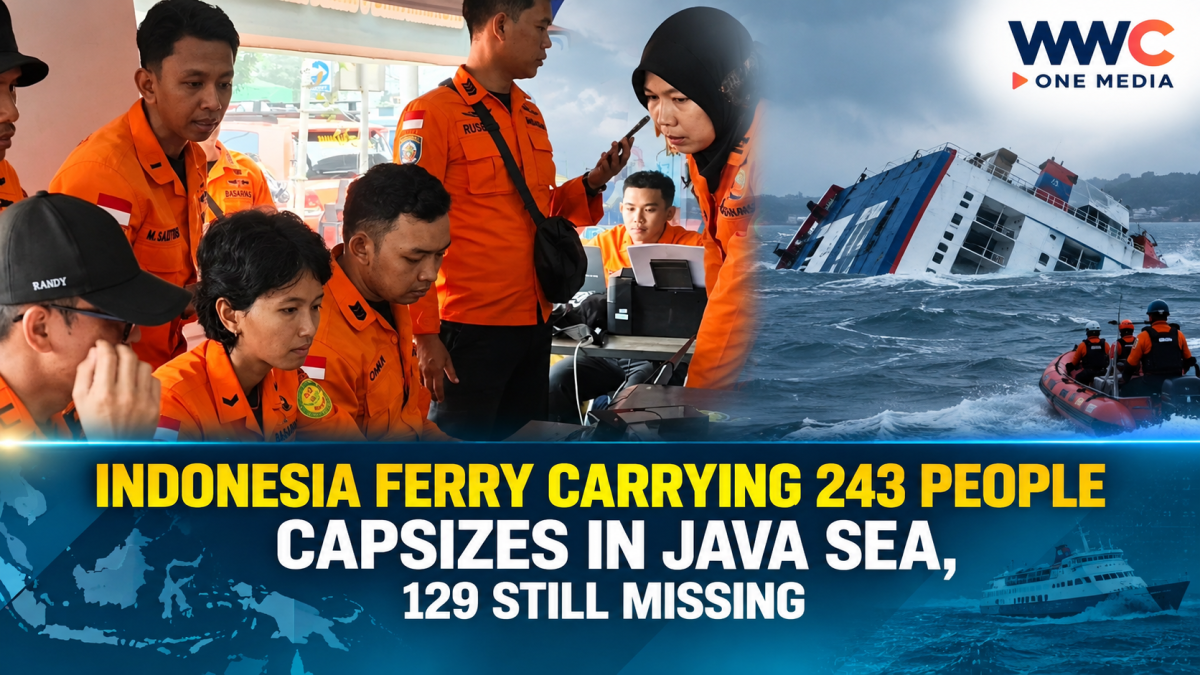 Indonesia Ferry Carrying 243 People Capsizes in Java Sea, 129 Still Missing