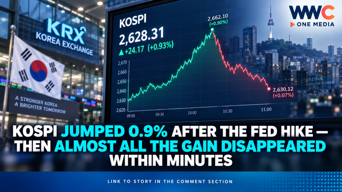 KOSPI Jumped 0.9% After the Fed Hike — Then Almost All the Gain Disappeared Within Minutes