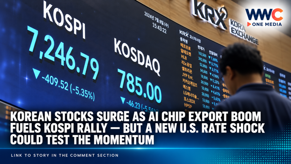 Korean Stocks Surge as AI Chip Export Boom Fuels KOSPI Rally — But a New U.S. Rate Shock Could Test the Momentum