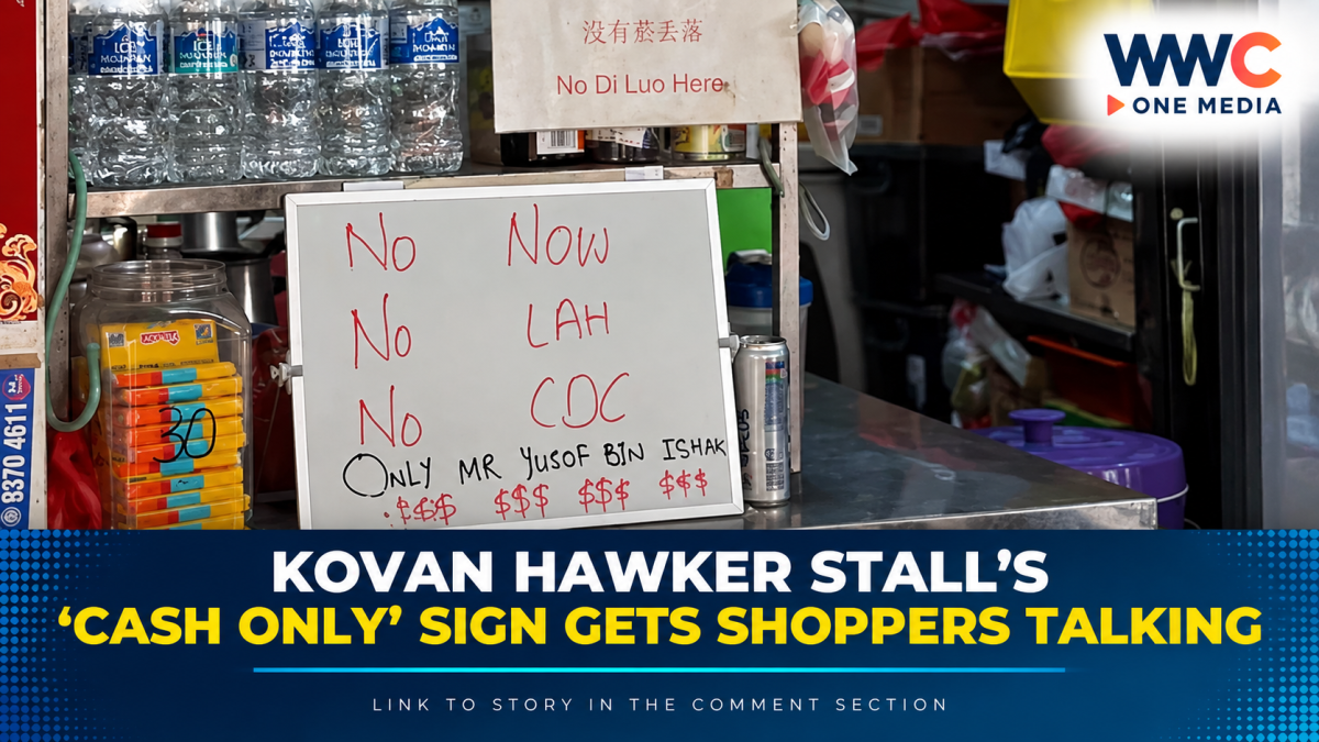Kovan Hawker Stall’s ‘Cash Only’ Sign Gets Shoppers Talking