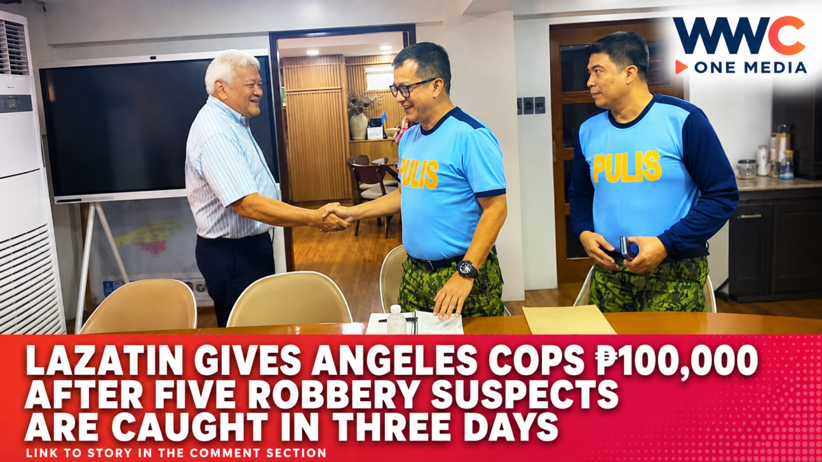 Lazatin Gives Angeles Cops ₱100,000 After Five Robbery Suspects Are Caught in Three Days