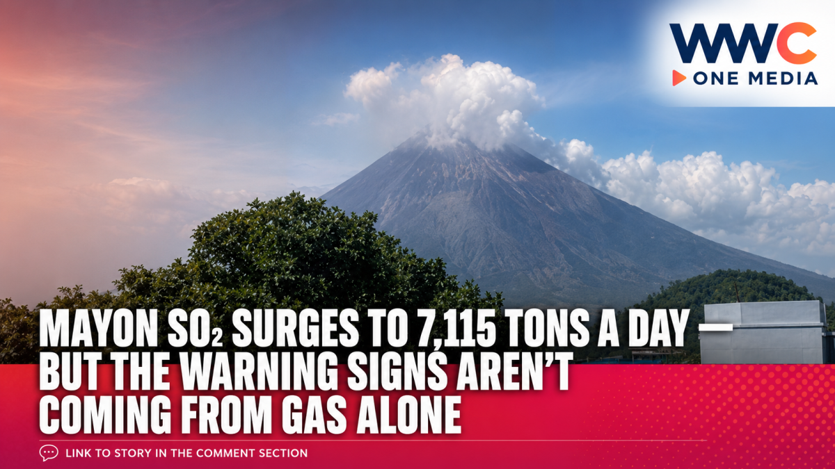 Mayon SO₂ Surges to 7,115 Tons a Day — But the Warning Signs Aren’t Coming From Gas Alone