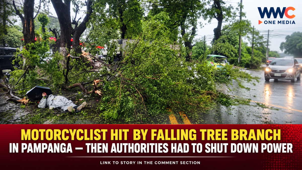 MOTORCYCLIST HIT BY FALLING TREE BRANCH IN PAMPANGA — THEN AUTHORITIES HAD TO SHUT DOWN POWER