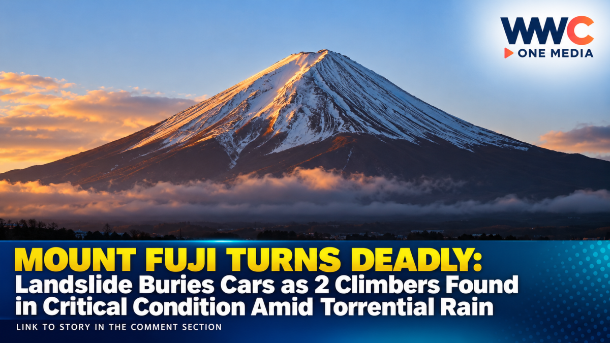MOUNT FUJI TURNS DEADLY: Landslide Buries Cars as 2 Climbers Found in Critical Condition Amid Torrential Rain
