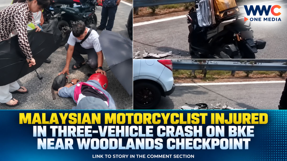 Malaysian Motorcyclist Injured in Three-Vehicle Crash on BKE Near Woodlands Checkpoint