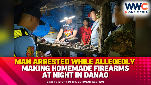 Man Arrested While Allegedly Making Homemade Firearms at Night in Danao