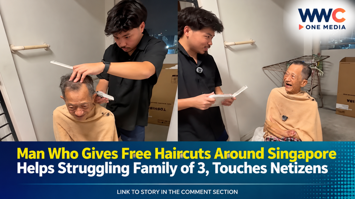 Man Who Gives Free Haircuts Around Singapore Helps Struggling Family of 3, Touches Netizens