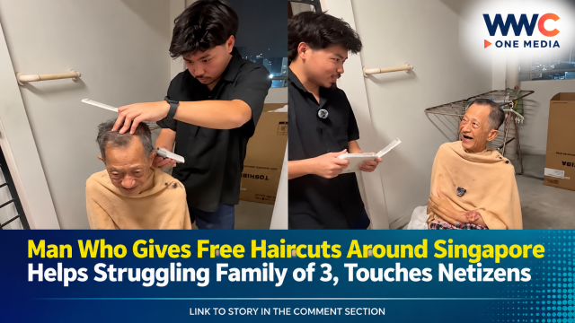 Man Who Gives Free Haircuts Around Singapore Helps Struggling Family of 3, Touches Netizens