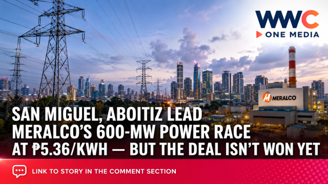 San Miguel, Aboitiz Lead Meralco’s 600-MW Power Race at ₱5.36/kWh — But the Deal Isn’t Won Yet